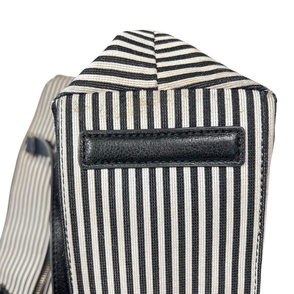 FOSSIL Kinley Shopper Black White Striped Shoulder Bag Tote Purse - Picture 14 of 16